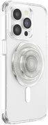PopSockets Round Phone Grip Compatible with MagSafe, Adapter Ring Included - Clear Glitter, Wireless Charging Compatible