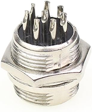Aviation Plug Connector, 10 Pairs Male Female Panel Metal Wire Connector, 16mm Socket (8 Pins 10-Pack)