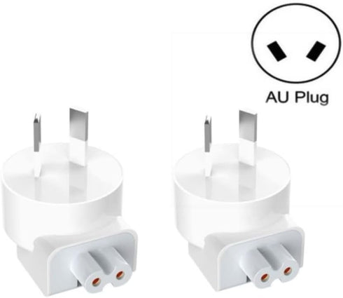 2 Pack AU Plug Duck Head Adapter for Apple MacBook, iPad, iPhone AC Power Wall Charger, White