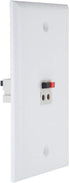 1 Port Speaker Jack Module Keystone Single Gang Wall Plate for Home Theater - White (1-Port)