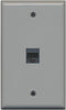RiteAV Rj11/12 Phone Wall Plate 1 Gang Flat - Gray