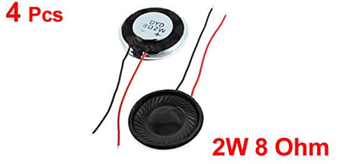 uxcell a15080600ux0275 Metal Shell Round Internal Magnet Speaker 2W 8 Ohm (Pack of 4)
