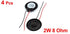 uxcell a15080600ux0275 Metal Shell Round Internal Magnet Speaker 2W 8 Ohm (Pack of 4)