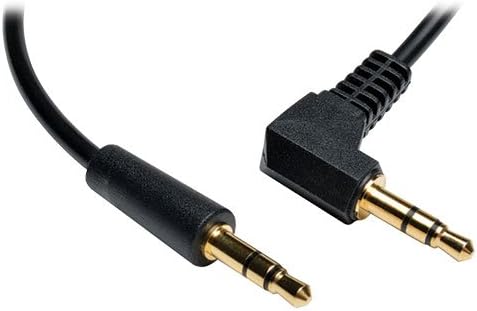TRIPP LITE 6-Feet 3.5mm Mini Stereo Audio Cable with One Right Angle Plug M/M, Black