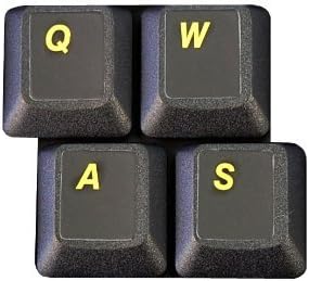 HQRP English Keyboard Stickers Yellow Lettering on Black Background for All PC/Desktops/Laptops/Notebooks/Computers