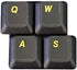 HQRP English Keyboard Stickers Yellow Lettering on Black Background for All PC/Desktops/Laptops/Notebooks/Computers
