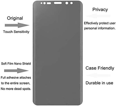 Galaxy Note 9 Privacy Screen Protector, Anti-Spy Case Friendly, Flexible TPU Film, Anti-Scratch Coverage
