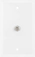Single F Connector Coaxial Cable Audio/Video Wall Plate, Cmple 1-Port TV Cable - White