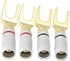 XMSJSIY Y Spade Plug, Speaker Spade Connector, Fork Spade Plug 45 Degree for Speaker Wire