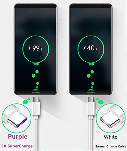 Super Charging Cable Replacement for Huawei P30 Pro, 5A Supercharge USB Type C, 3.3FT Fast Charge Cable, White