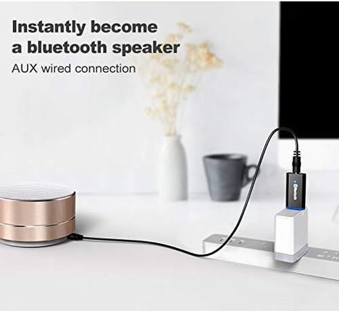 USB Bluetooth Receiver Adapter Wireless Audio Adapter 3.5mm Car Kit Music Receiver for Home/Car Stereo