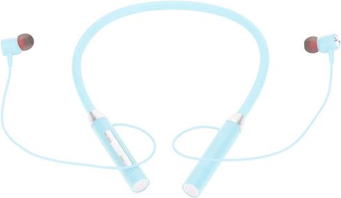 Neckband Headphones, Waterproof Wireless Neckband Headset with Retractable Earbuds, Stereo Earphones (Blue)
