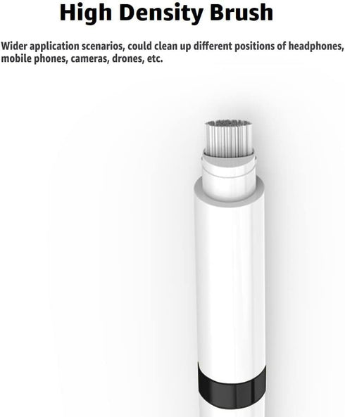 ECP4in1 Airpod Cleaner Kit, Tool for Airpods Pro 1 2 3, Flocked Sponge, Metal Pen Tip, 2 High-Density Brush - Black
