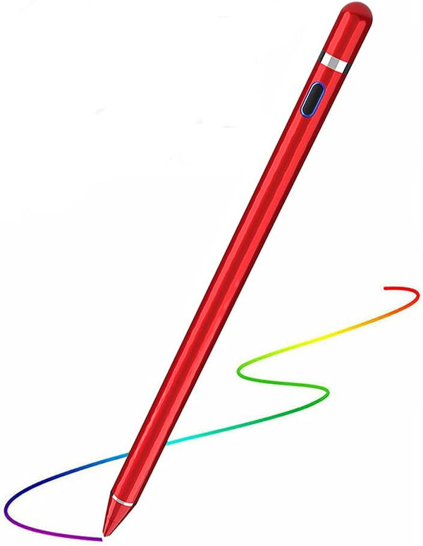 Active Stylus Pens for Touch Screens,1.5mm Fine Point Rechargeable Digital Pencil Capacitive Pen Fine Point Stylist Pen Pencil Compatible with i-Phone i-Pad and Other Tablets (Red)
