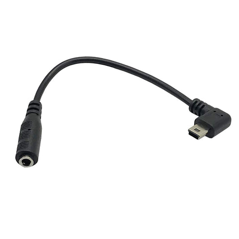 Seadream 6inch Mini USB Male to 3.5mm Jack Female Audio Cord Microphone Adapter Cable (Black, 2pcs)