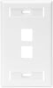 Leviton QuickPort Wallplate with ID Window, Single Gang, 2-Port, 42080-2WS, White