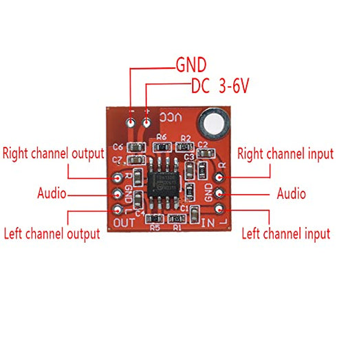 HiLetgo TDA1308 Stereo Headphone Amplifier Board - 5pcs Headset Amp Preamplifier Module, DC 3V-6V.