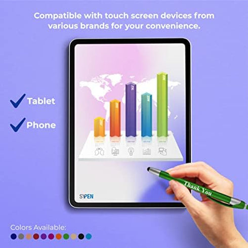 Thank You Greeting Gift Stylus Pens - 2 in 1 Combo for Touchscreen Devices, 5 Pack for Employee Appreciation