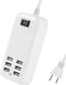 6 Ports USB Charger Hub - Desktop US Plug AC Power Wall Travel Charging Adapter Slots Charging Station