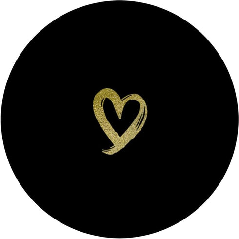 Yellow Minimalist Heart PopSockets Standard PopGrip - Black