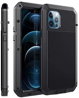 CarterLily iPhone 12 Mini Case - Full Body Shockproof Dustproof Waterproof Aluminum Alloy Cover (Black)