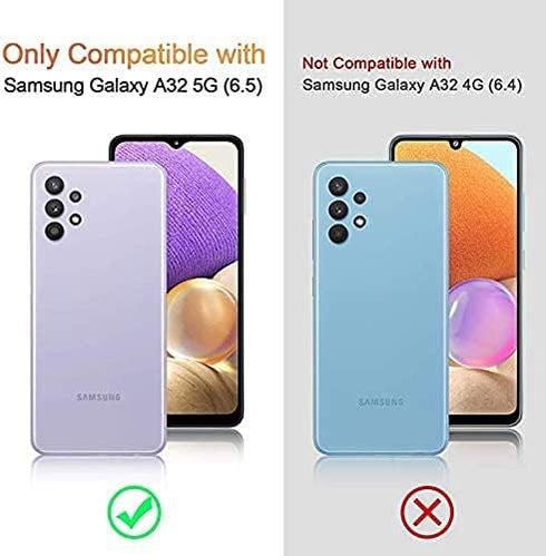 LeYi for Samsung A32 5G Case, Full-Body Shockproof Soft Liquid Silicone Phone Case with 2 x Tempered Glass Protector,