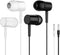 Generic Black & White Wired Earbuds with Microphone, in-Ear Wired Earbuds for School,