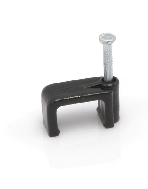 THE CIMPLE CO - Siamese Coaxial Cable Clips, Cat6 Electrical Wire Clip, 1/2 in Nail Clip, Black (50 pcs)