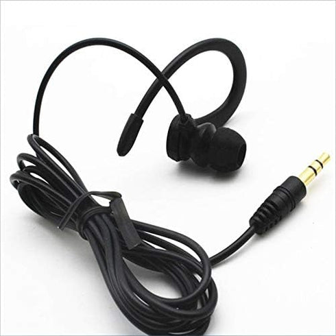 Single Side Earbud Headphones, Stereo In-Ear Earphones with Removable Hook for PC, Smartphones, MP3, MP4 Players
