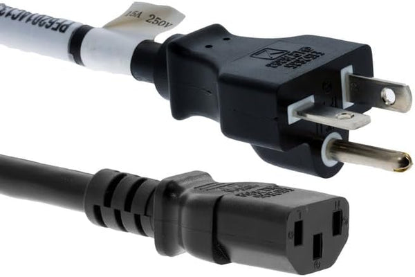 Heavy Duty AC Power Cord, 15A/250V, 14 AWG, Black, 6-20P to C13, Lifetime Warranty (3 ft)