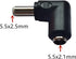 5Pcs DC Power Connector Adapter 90 Degree Angle 5.5mm x 2.5mm Male Plug to 5.5mm x 2.1mm Female Jack Coupler Conver TER for Laptop CCTV Camera Strip Lighting