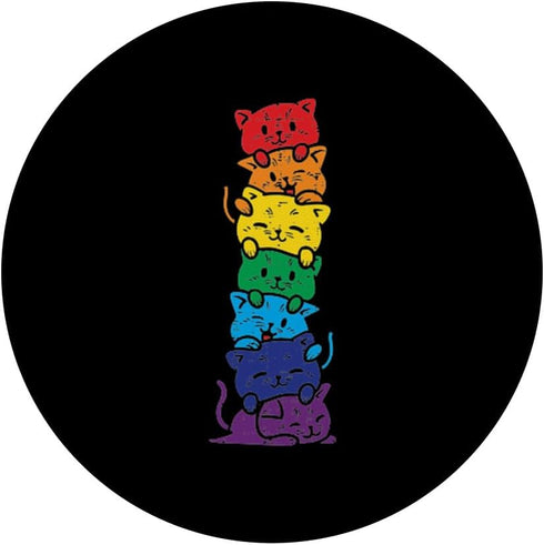 Cat Stack Rainbow Gay Pride - Cute LGBT Animal Pet Lover Gift PopSockets Swappable PopGrip