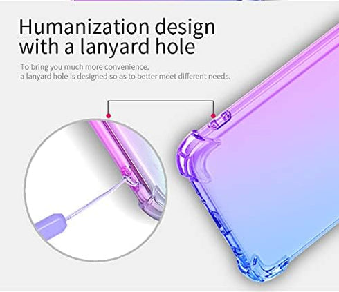 Osophter Clear Case for Samsung Galaxy A13 5G, TPU Shock-Absorption Cover with Screen Protector for A04S (Purple Blue)
