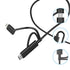 Apple MFI Certified 3-in-1 Cable, Lightning/Type C/Micro USB for iPhone, iPad, Samsung Galaxy, 3FT Black