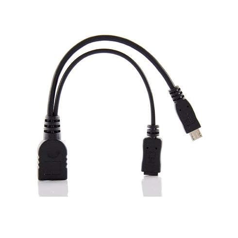 chenyang Micro USB Male to USB 2.0 Female OTG Cable with Micro USB Auxiliary Power Supply