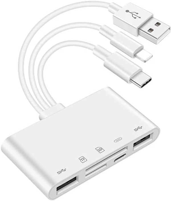 HUI 5 in 1 Lightning Type-c OTG Camera SD TF USB C Memory
