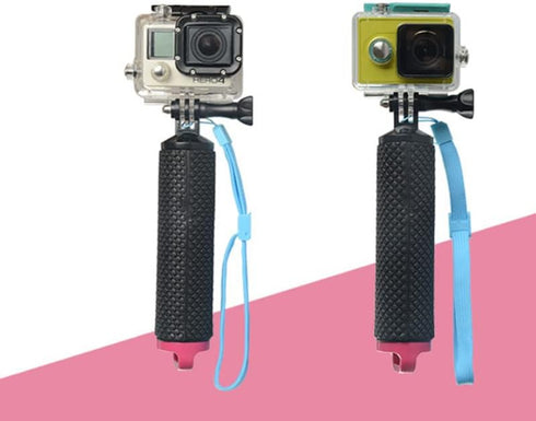 Floating Hand Grip Waterproof Selfie Stick Monopod for GoPro Hero 10, 9, 8, 7, Session, Fusion, Max, AKASO (Pink)