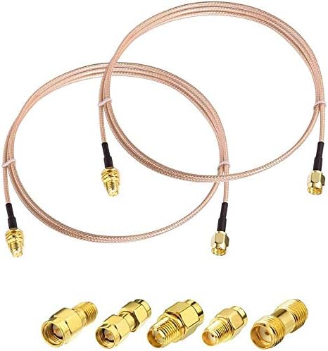 SUPERBAT SMA Male to Female RF Coaxial Cable 6in + 5pcs Adapter Kit for WiFi/Ham Radio/GPS