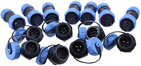 SP13 Aviation Connector M13 Female Plug + Circular Male Socket F13mm, Outdoor Waterproof IP68 Plastic Connectors