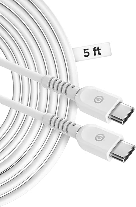 Flat 2-Port USB C Wall Charger, Ultra Slim Dual Power Adapter with Type-C Cable (20W) Fast Charging for iPhone 15, Pro Max/Samsung Galaxy Models (Folding Prongs)