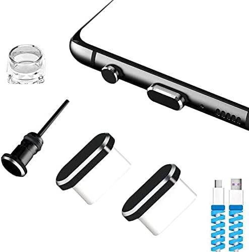 USB Type C Dust Plugs, Charging Port Cover Caps with Cable Protectors 2 Pack for Samsung Galaxy S23/S22/S21/S20+ Ultra