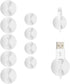 White Cable Clips 9 PCS, Phone Charger Cord Holder, Cable Management for Desk, Office, Nightstands, Mixed Sizes