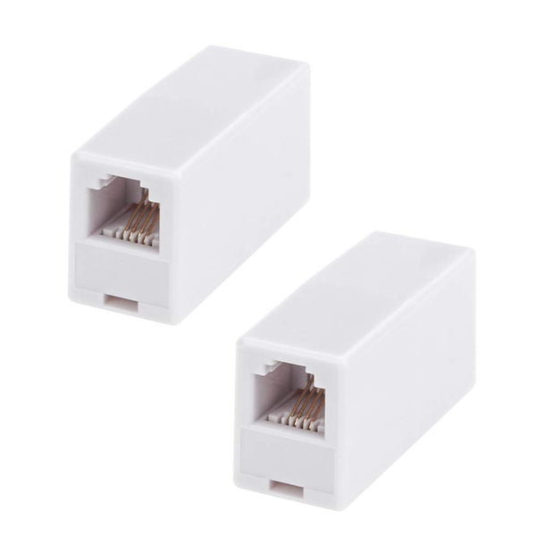 RJ11 Coupler, 2 Pack Telephone Phone Line Connector Coupler RJ11 6P4C Inline Keystone Jack Female to Female Adapter