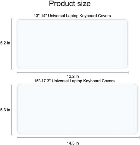 ANRACHEL 13" 14" 15.6" inch,Ultra (15"-17.3" Universal Keyboard Protector Cover Skin for Laptop Notebook Thin Silicone