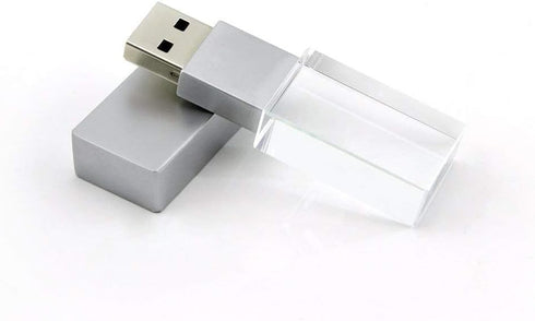 HONGPAS 3.0 (32GB) New Crystal Transparent Rectangle Genuine USB Flash Drive LED Lighting Memory Stick Birthday Wedding