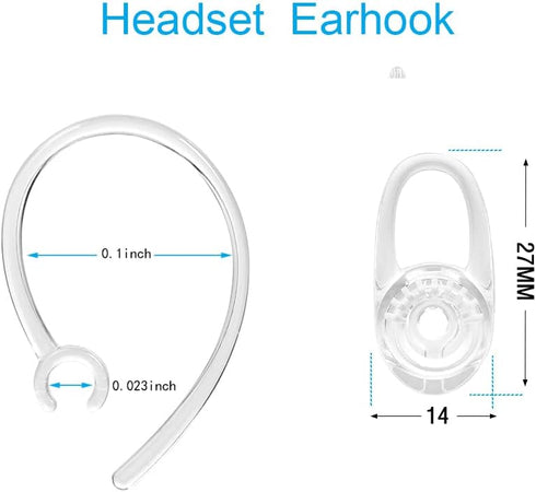 Earbud Gel Ear Hooks Replacement Kit Compatible with Plantronics M155 M165 M1100 M100 M55 M28 M25
