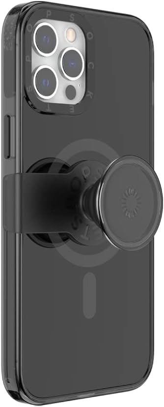 PopSockets Black iPhone 12 Case with Phone Grip, Slide Compatible with MagSafe for iPhone 12 Pro