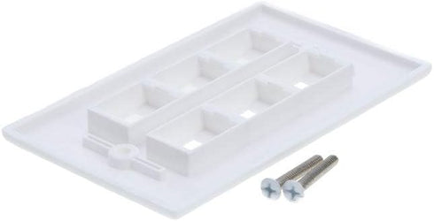 10-Pack 6 Port Keystone Wall Plate, Hexa Gang White Jack Insert for Ethernet, Coax, HDMI WallPlate Cover
