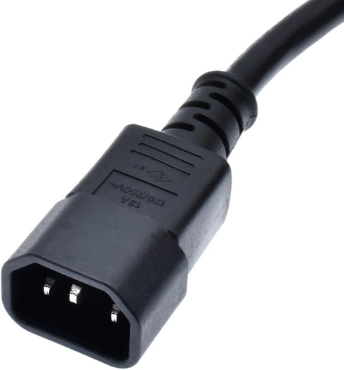 C14 to 5-15R Power Cord - IEC320 C14 to NEMA 5-15R Power Extension Cable, 1ft Standard Computer Power Adapter
