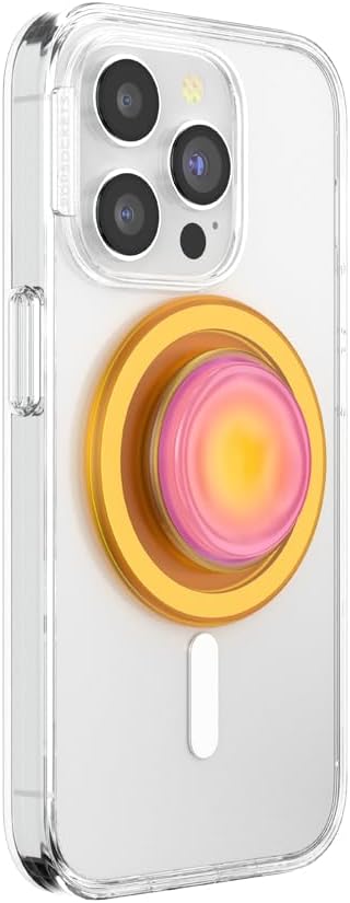 PopSockets Round Phone Grip Compatible with MagSafe - Jelly Sunni, Adapter Ring Included